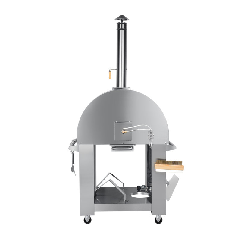 KoolMore Stainless Steel Freestanding Dual Fuel Pizza Oven in Stainless